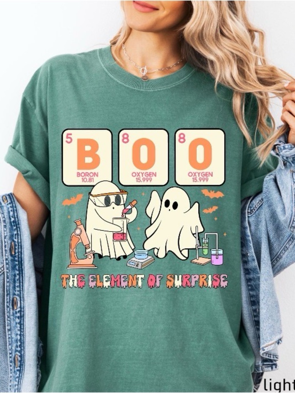 Boo Halloween Science Ghost T-Shirt, Chemistry Teacher Comfort Color